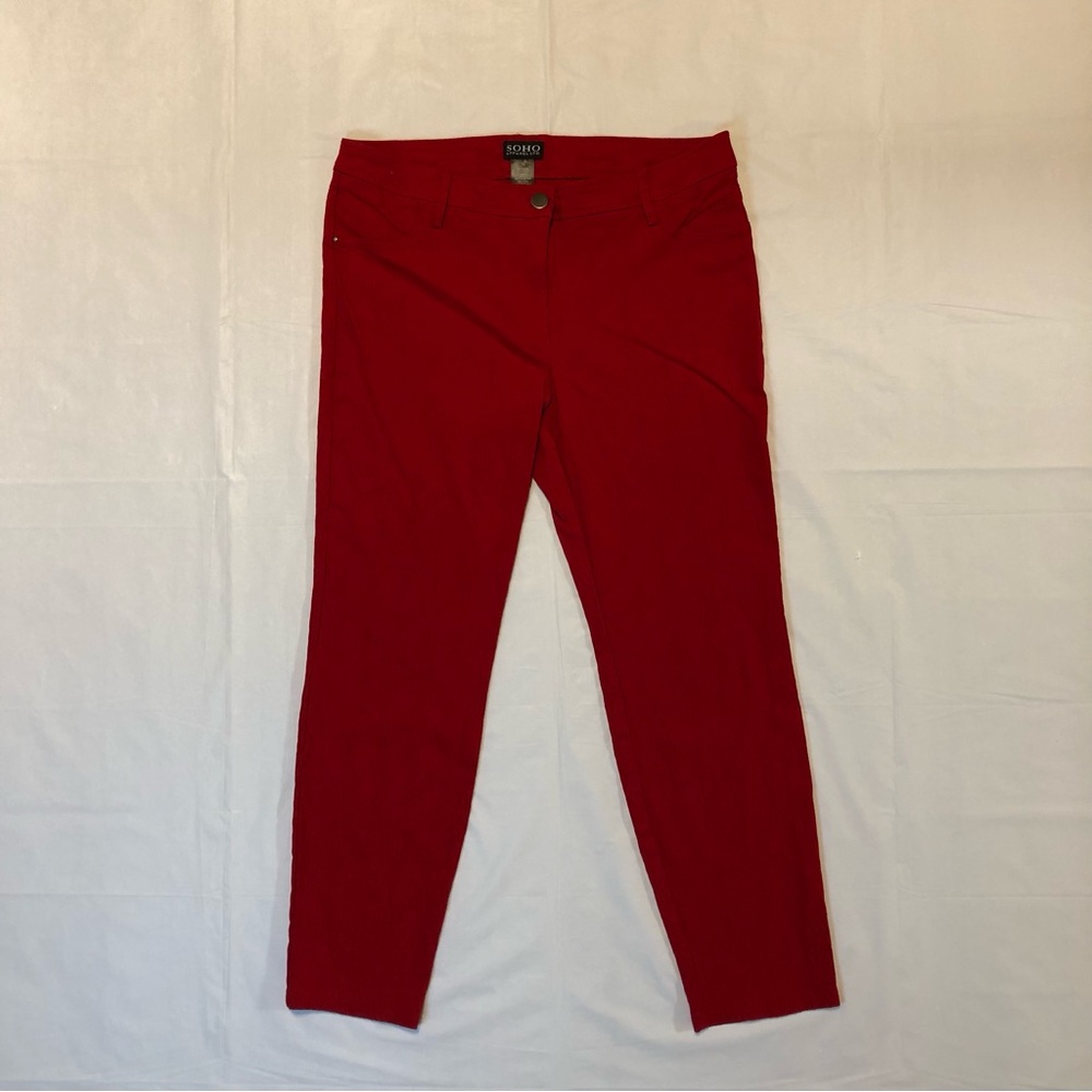 Soho Apparel Women’s Stretch Textured Red Pants size 14